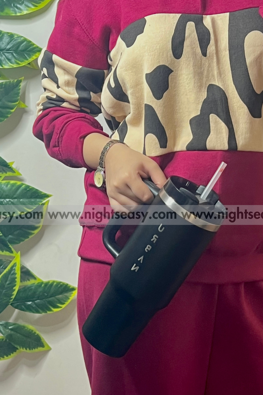 Maroon Wild Printed Fleece Co-ord Set