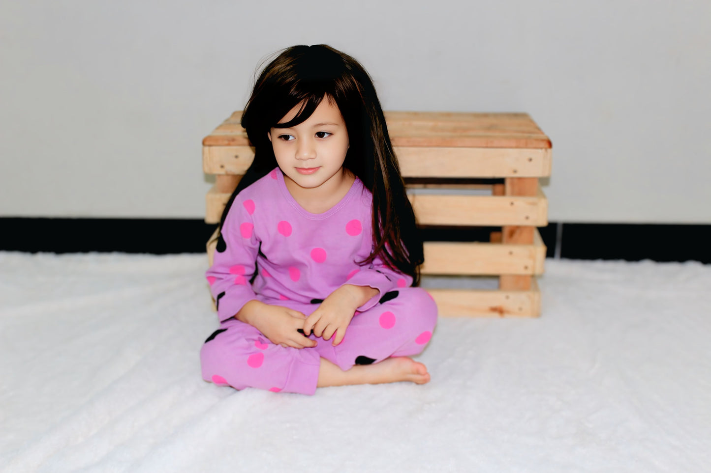 Purple Multi Heart Printed Kids Wear (Each)