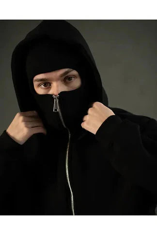 Balaclava Ninja Zipper Hoodie Jacket