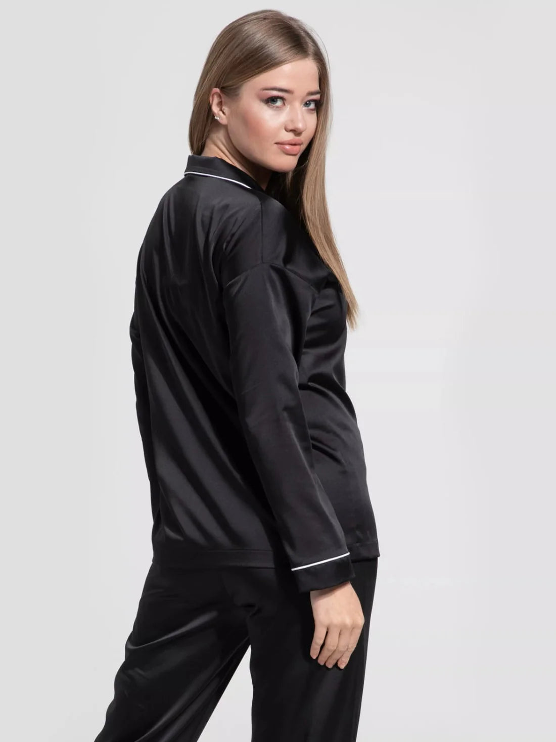 Black Silk Pj Set