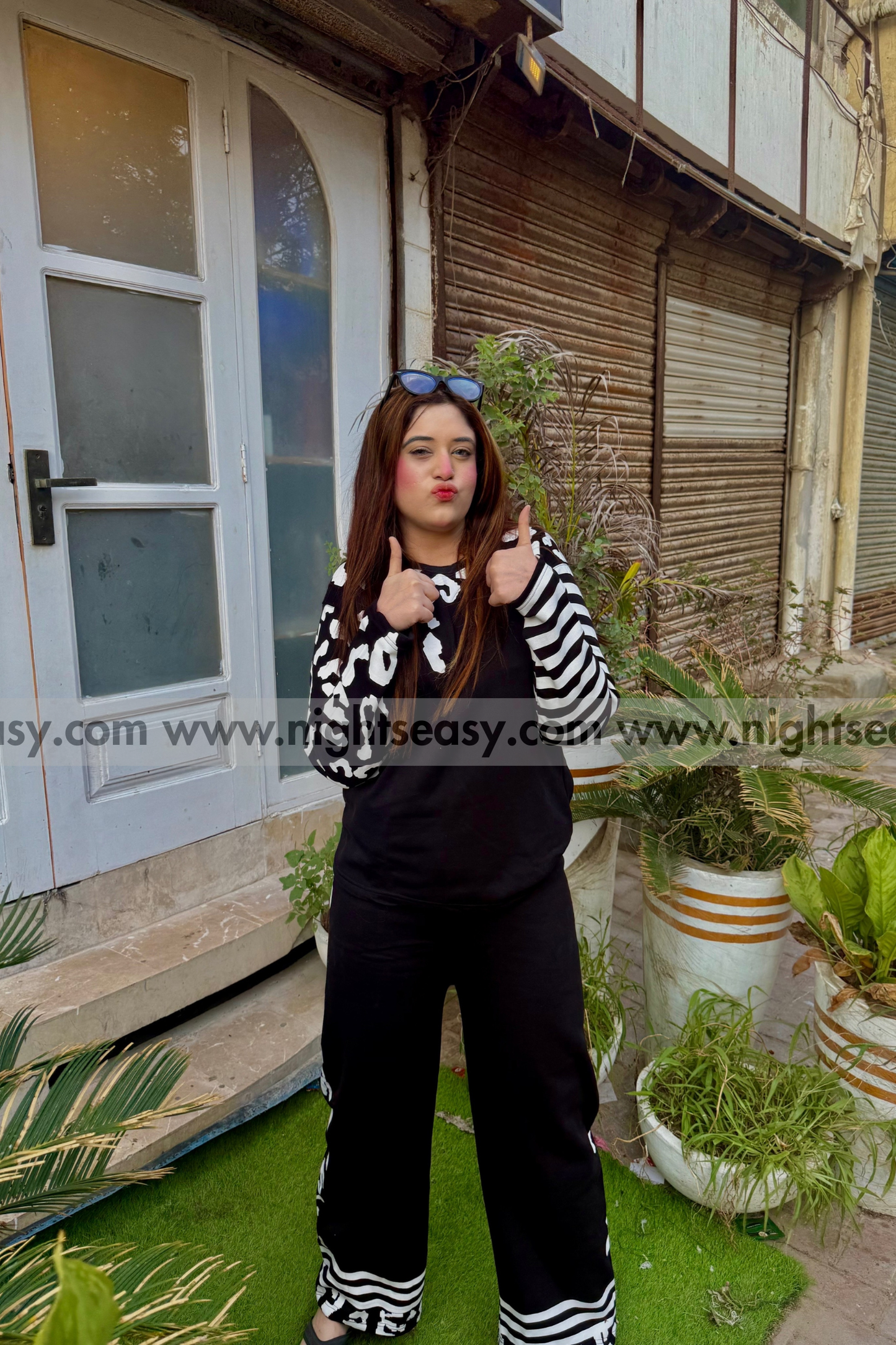 Black Tiger Flapper Printed Winter Fleece Co-ords Set