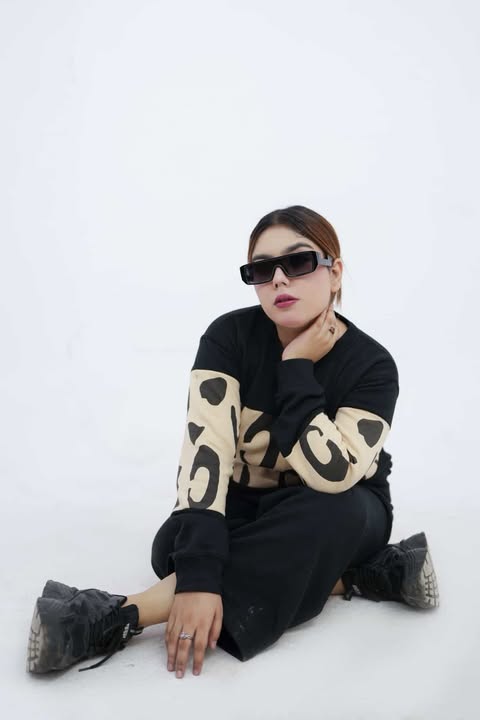 Black Wild Printed Fleece Co-ord Set