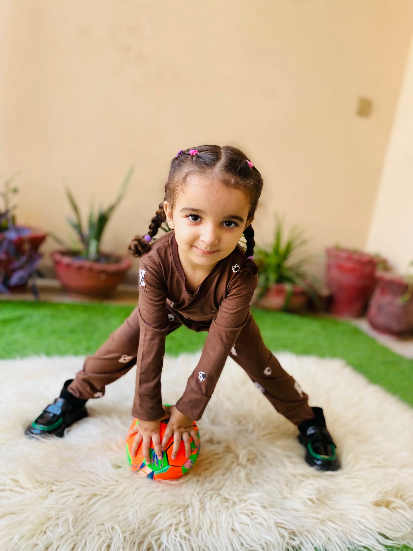 Brown Panda Printed Kids Wear (Each)