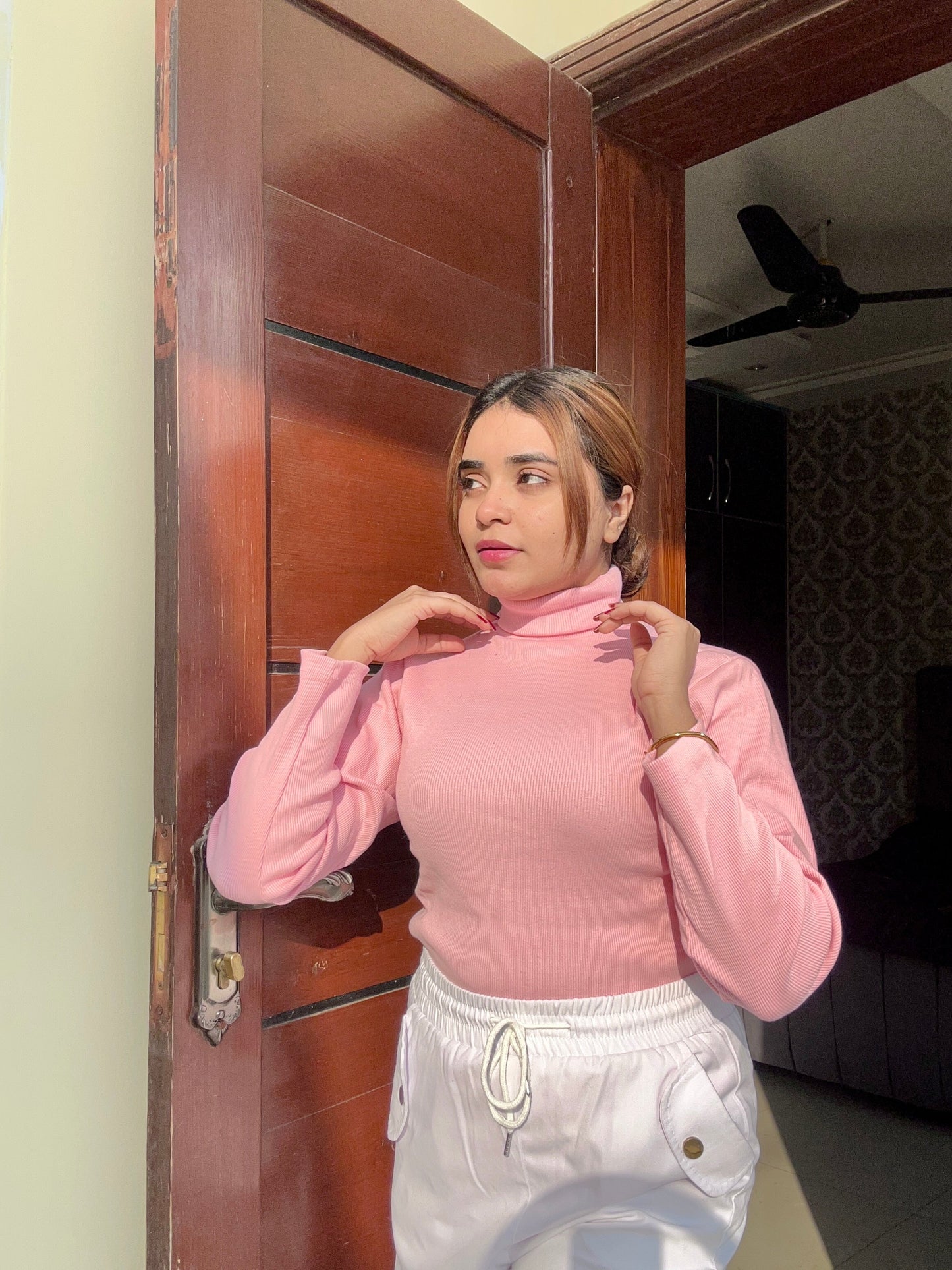 Pink High Neck For Women