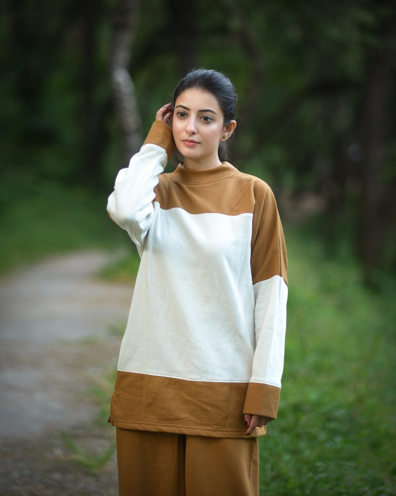 Camel Panel Style Co-Ord Sets For Women