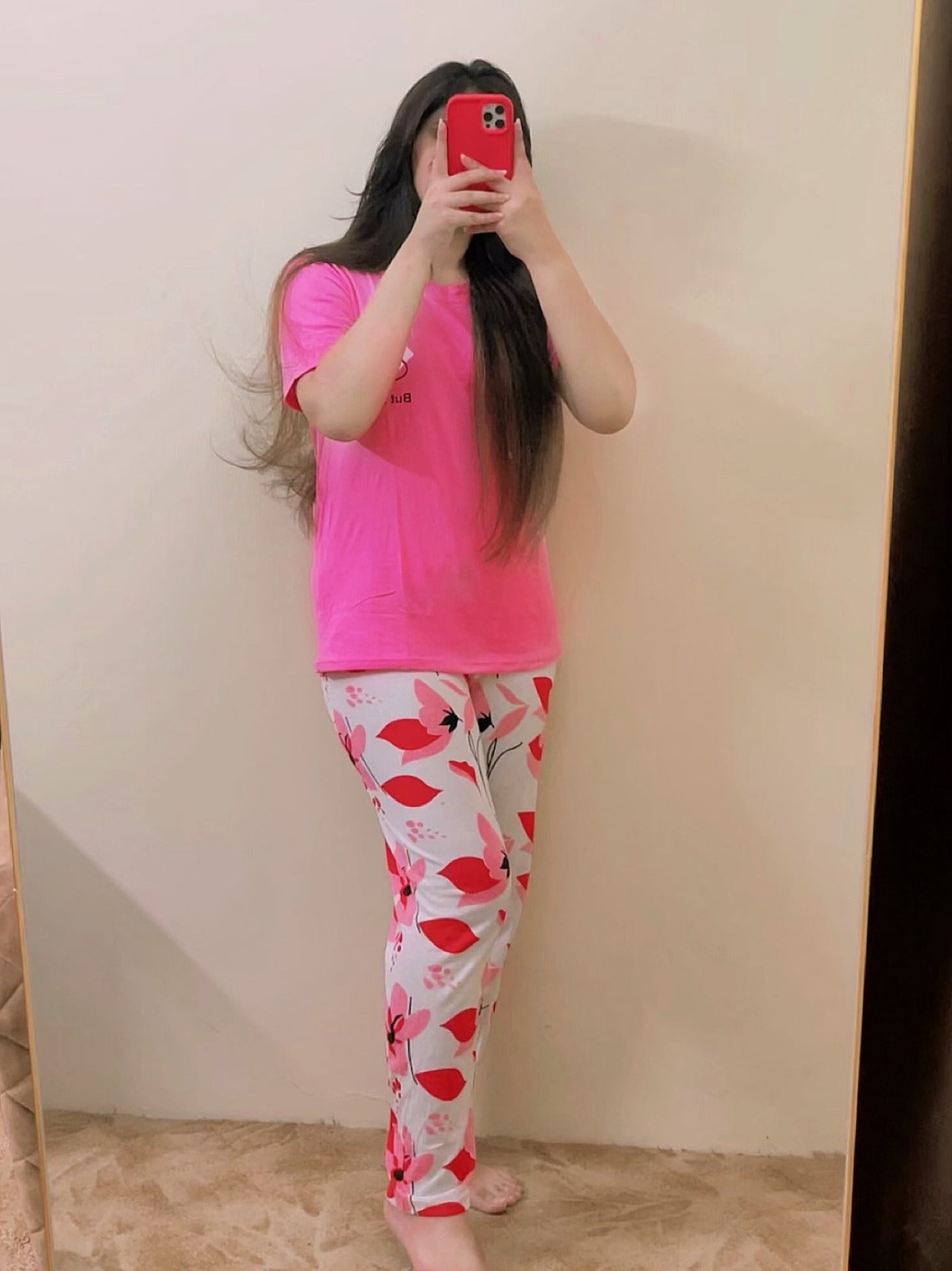 Long Leaf Printed Night Suit