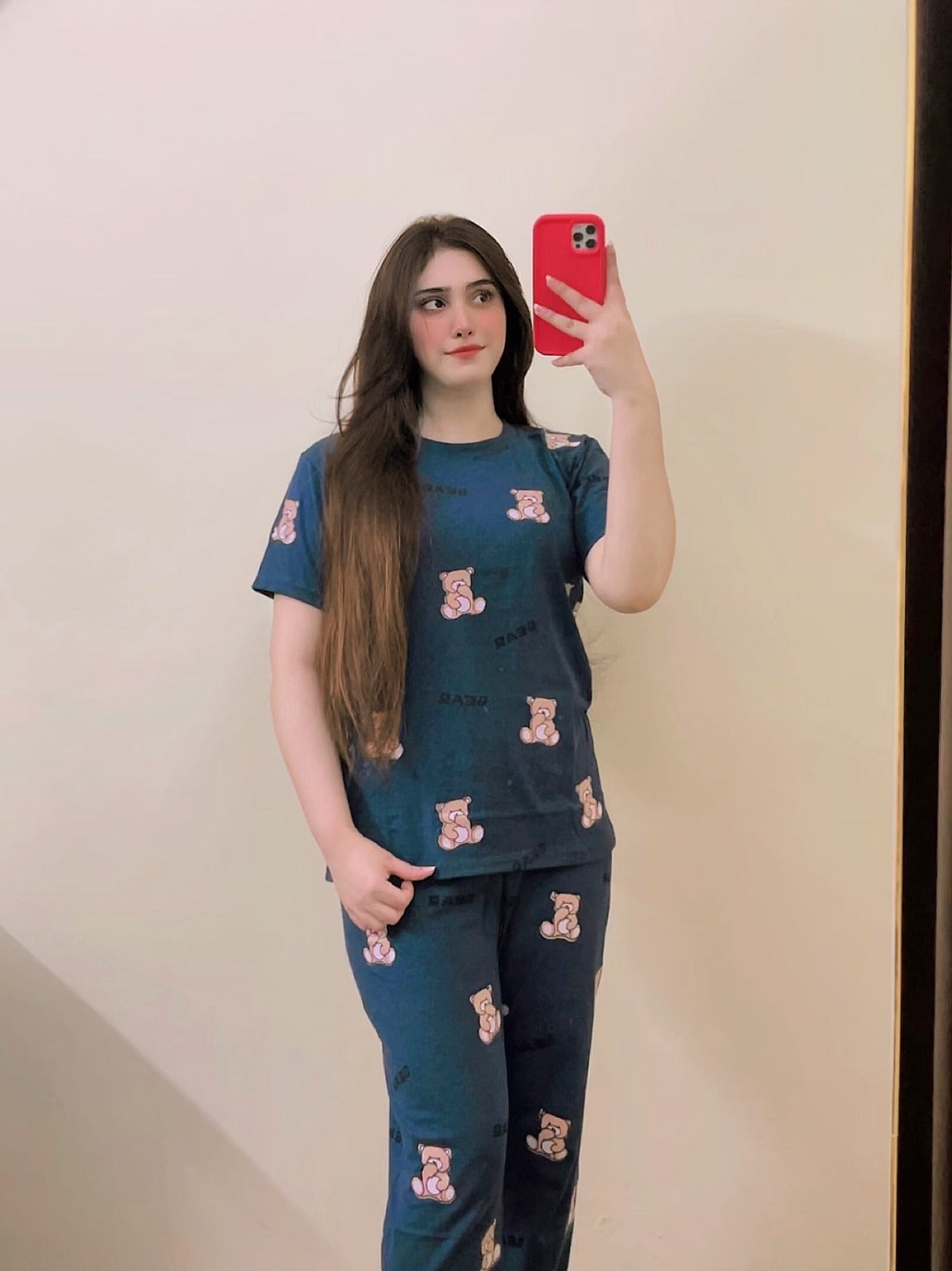 Cozy Bear Printed Night Suit