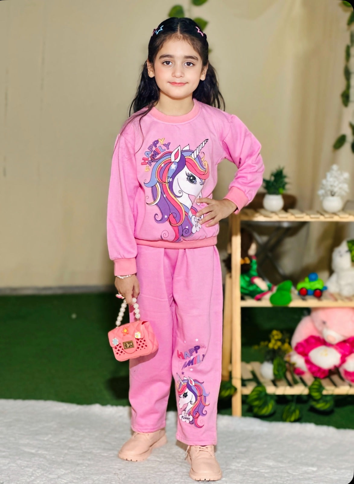 Happy Family Printed Fleece Winter Suit For Kids