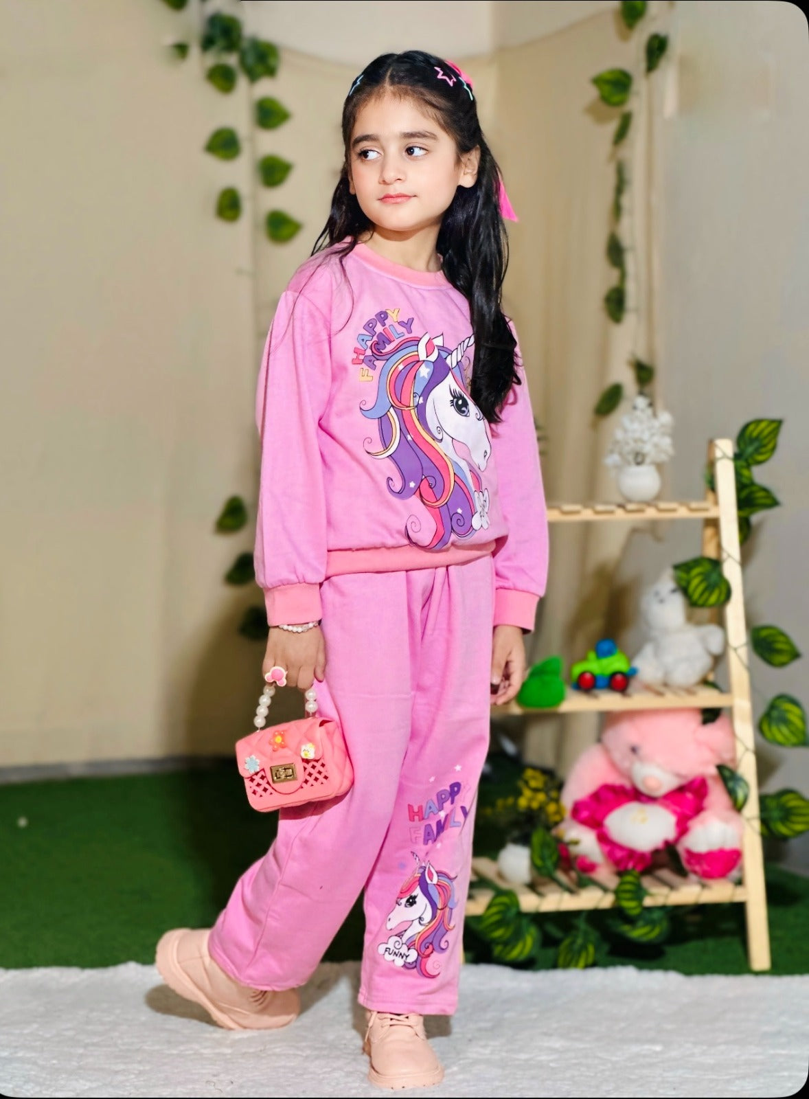 Happy Family Printed Fleece Winter Suit For Kids