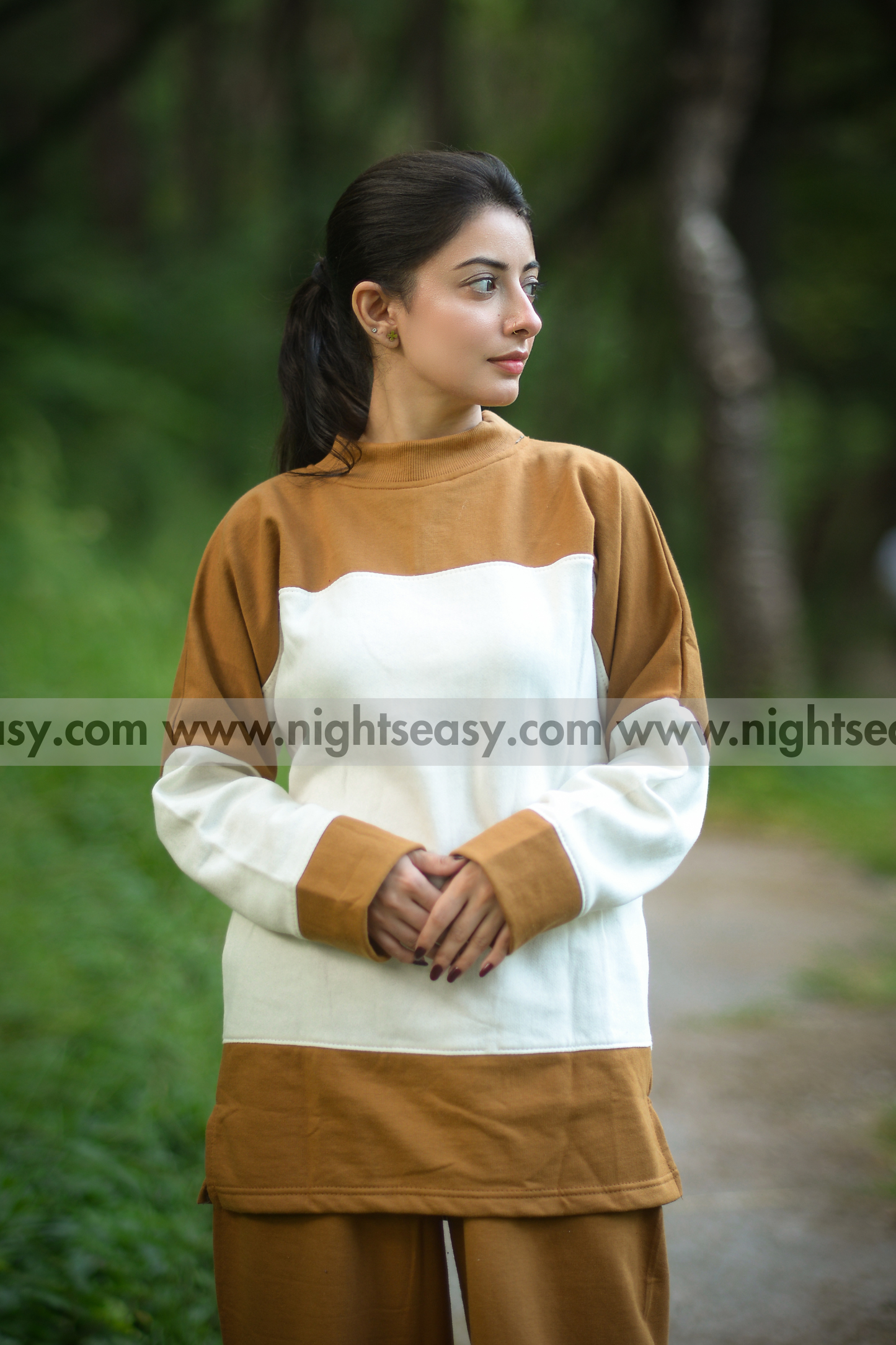 Camel Panel Style Co-Ord Sets For Women