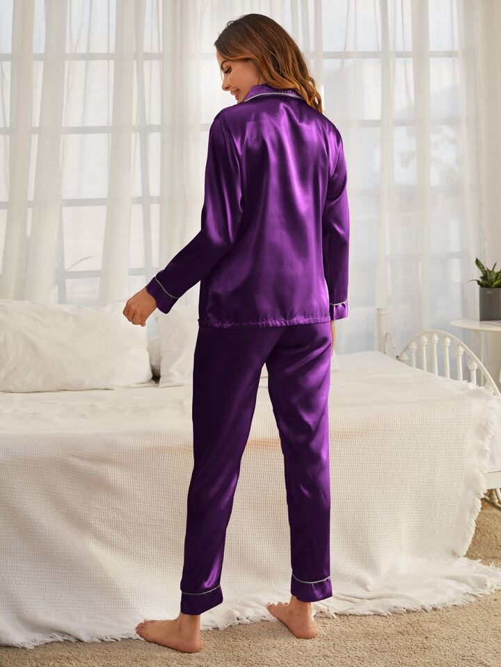 Purple Silk Pj Set