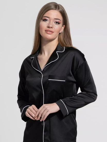 Black Silk Pj Set