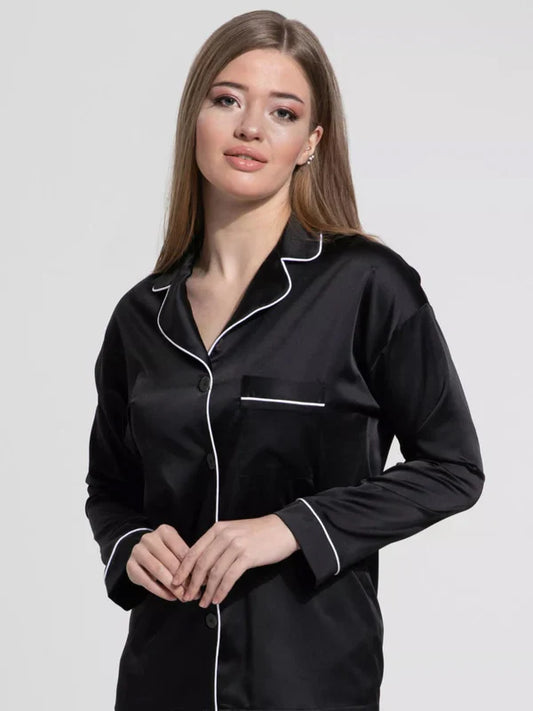 Black Silk Pj Set