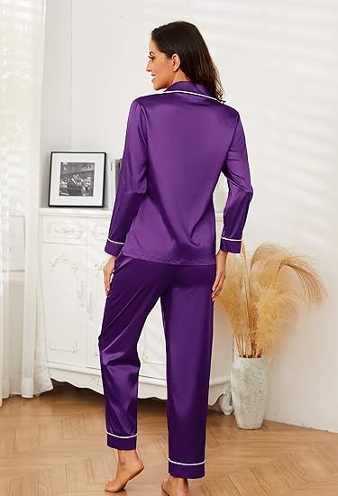 Purple Silk Pj Set