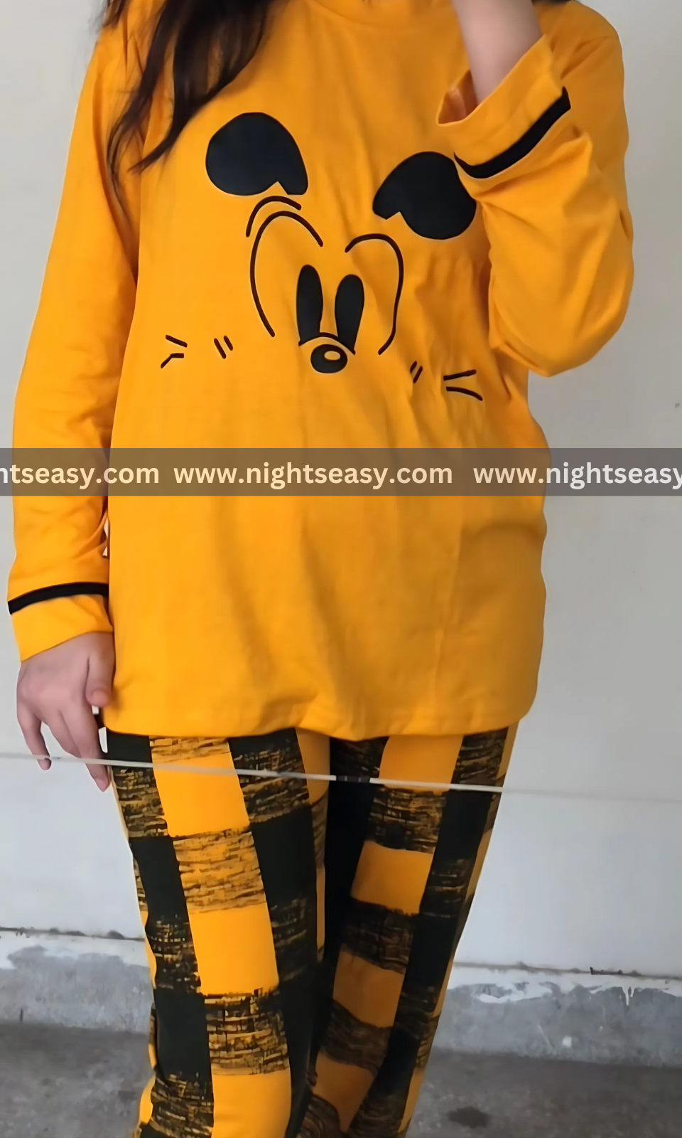 Yellow Mickey Mouse Printed  Night Suit