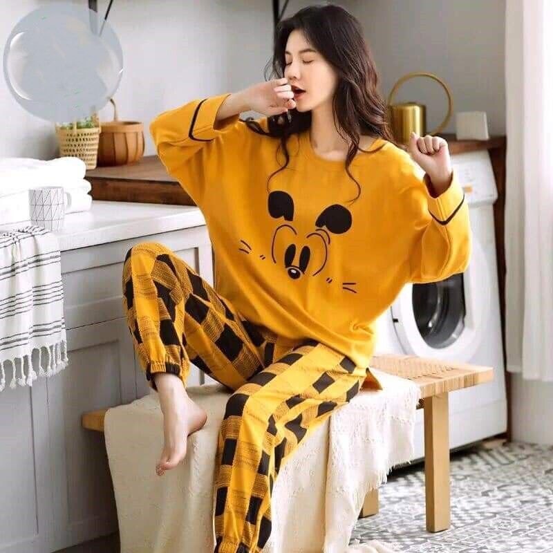 Yellow Mickey Mouse Printed  Night Suit