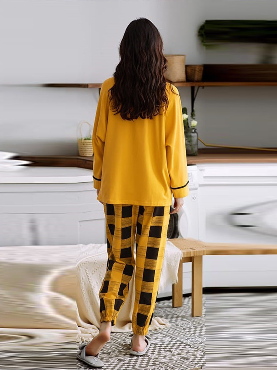 Yellow Mickey Mouse Printed  Night Suit