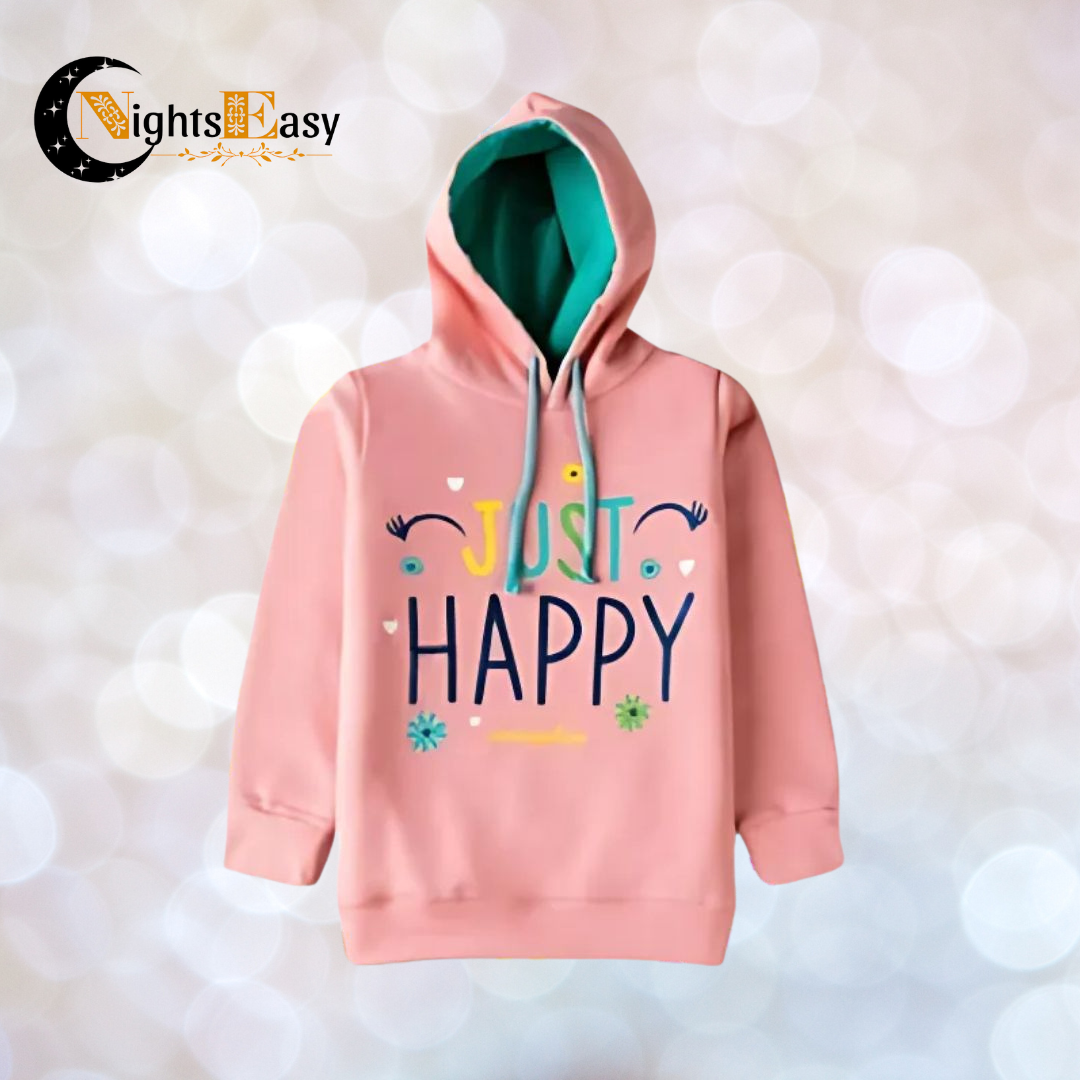 Just Happy Printed Hoodie For Kids