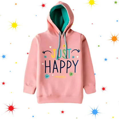 Just Happy Printed Hoodie For Kids
