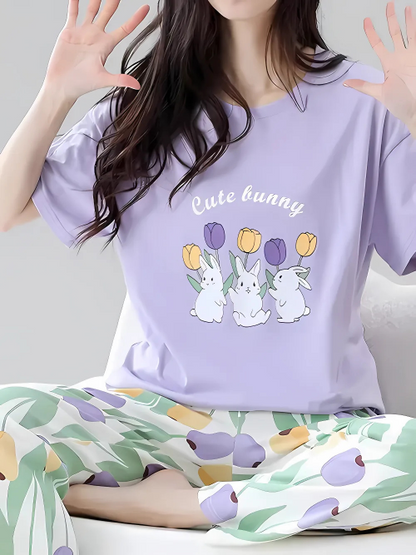Cute Bunny Printed Night Suit