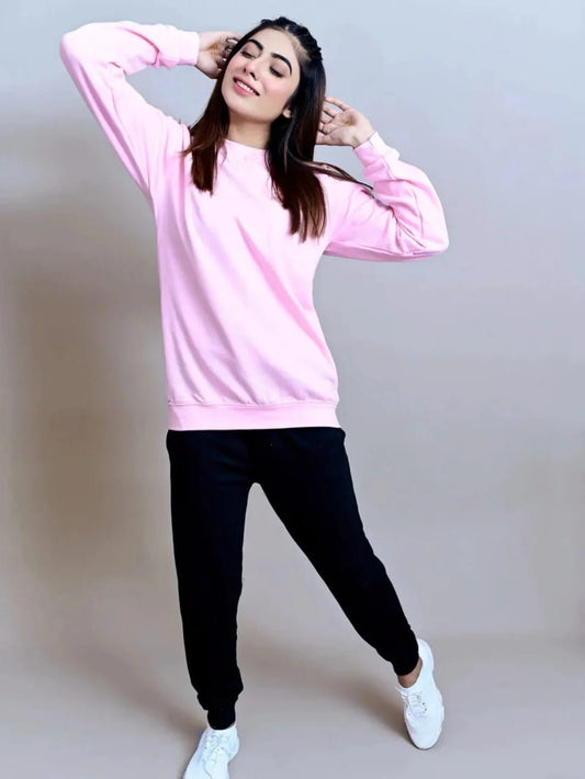 Pink Basic Sweat Shirt