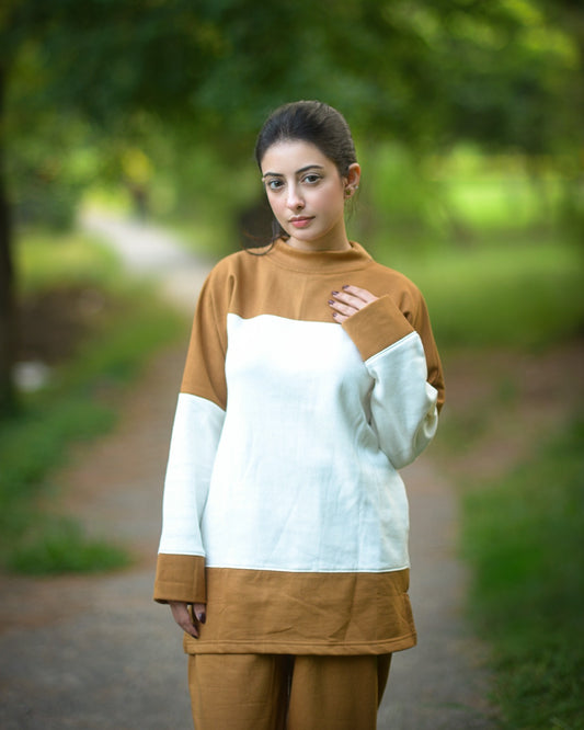 Camel Panel Style Co-Ord Sets For Women