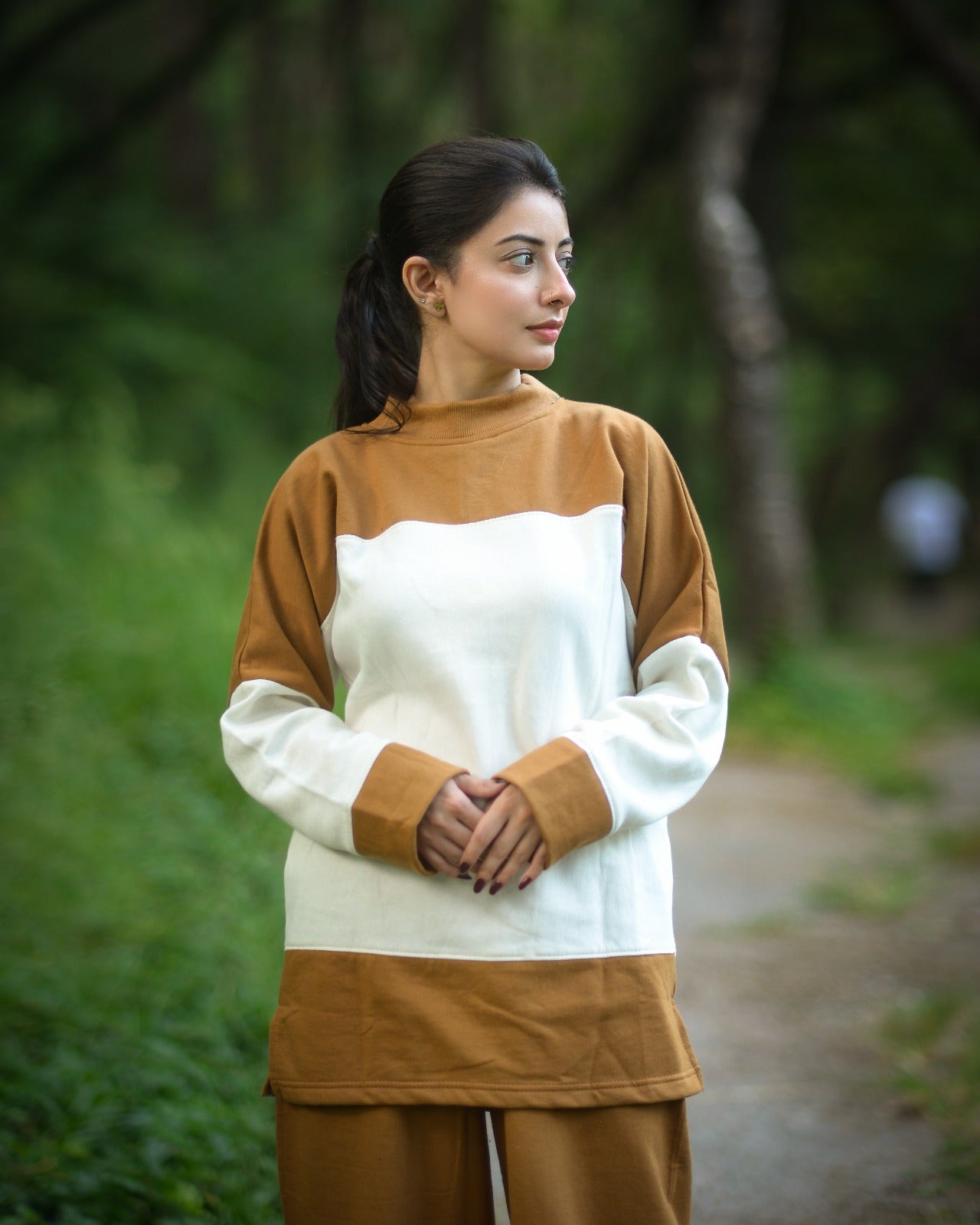 Camel Panel Style Co-Ord Sets For Women