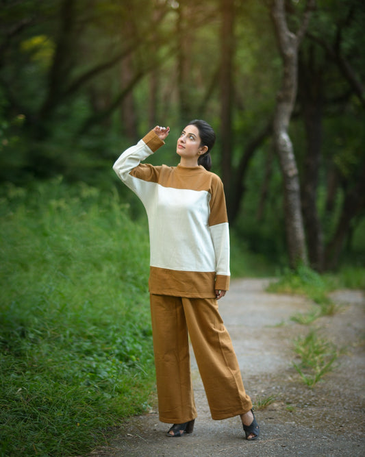 Camel Panel Style Co-Ord Sets For Women