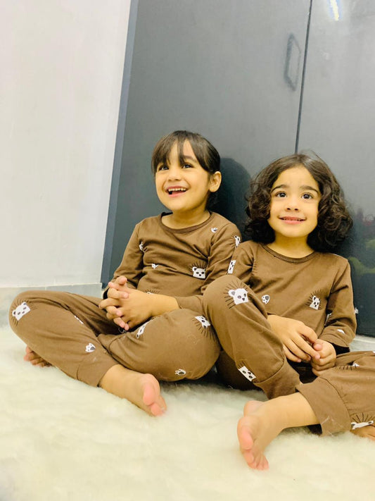 Brown Panda Printed Kids Wear (Each)