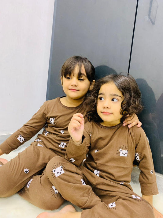 Brown Panda Printed Kids Wear (Each)