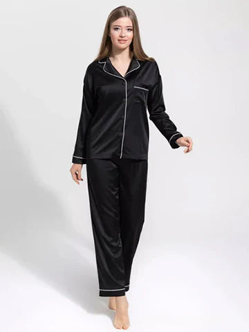 Black Silk Pj Set