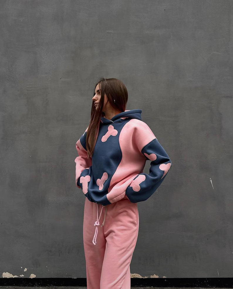 Navy Blue with Pink Mushroom Printed Co-Ord Set