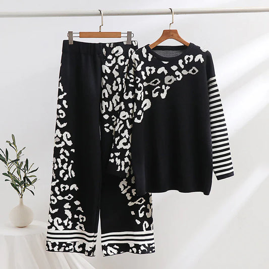 Black Tiger Flapper Printed Winter Fleece Co-ords Set